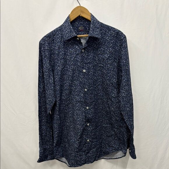 Paul & Shark Navy Speckled Casual Shirt - Picture 1 of 3